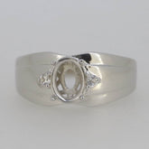 Sterling Silver Semi Mount Ring Setting OV 8x6mm White Topaz N0370GTL19578R - Syzjewelry